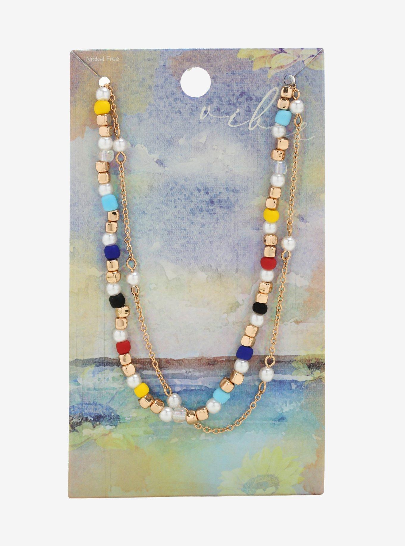 Pearl Beaded Necklace Set, , alternate