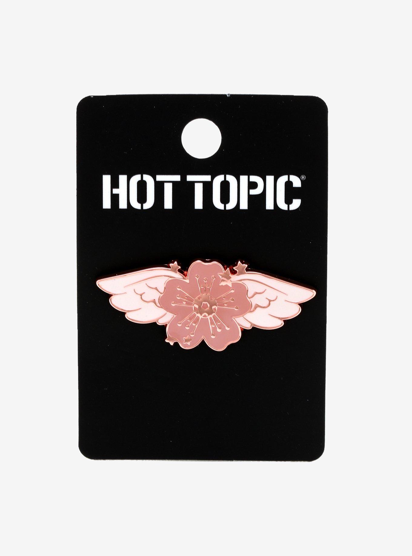 Cherry Blossom Wings Enamel Pin, , alternate