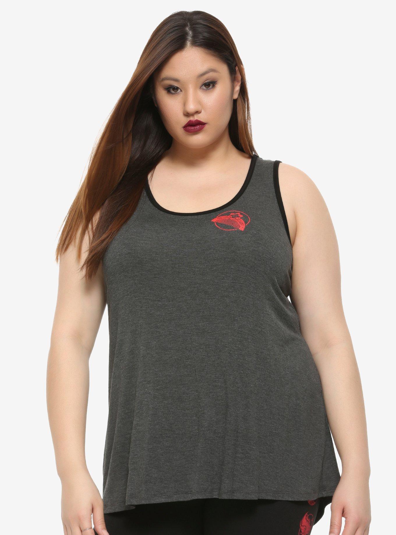 Her Universe Disney Mulan Sword Mesh Back Girls Tank Top Plus Size, RED, alternate