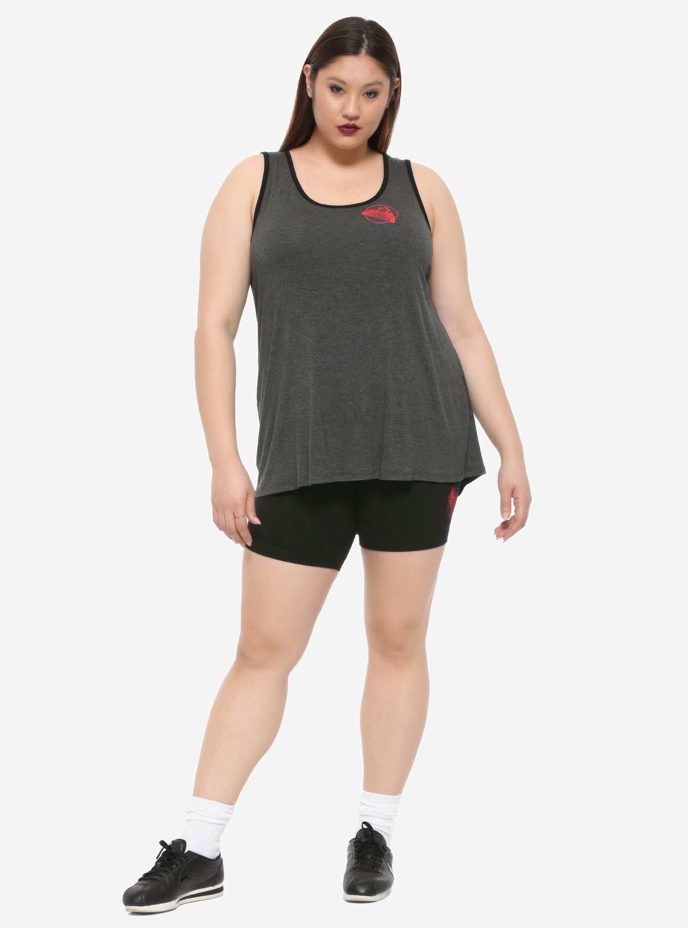 Her Universe Disney Mulan Icons Girls Bike Shorts Plus Size, BLACK, alternate