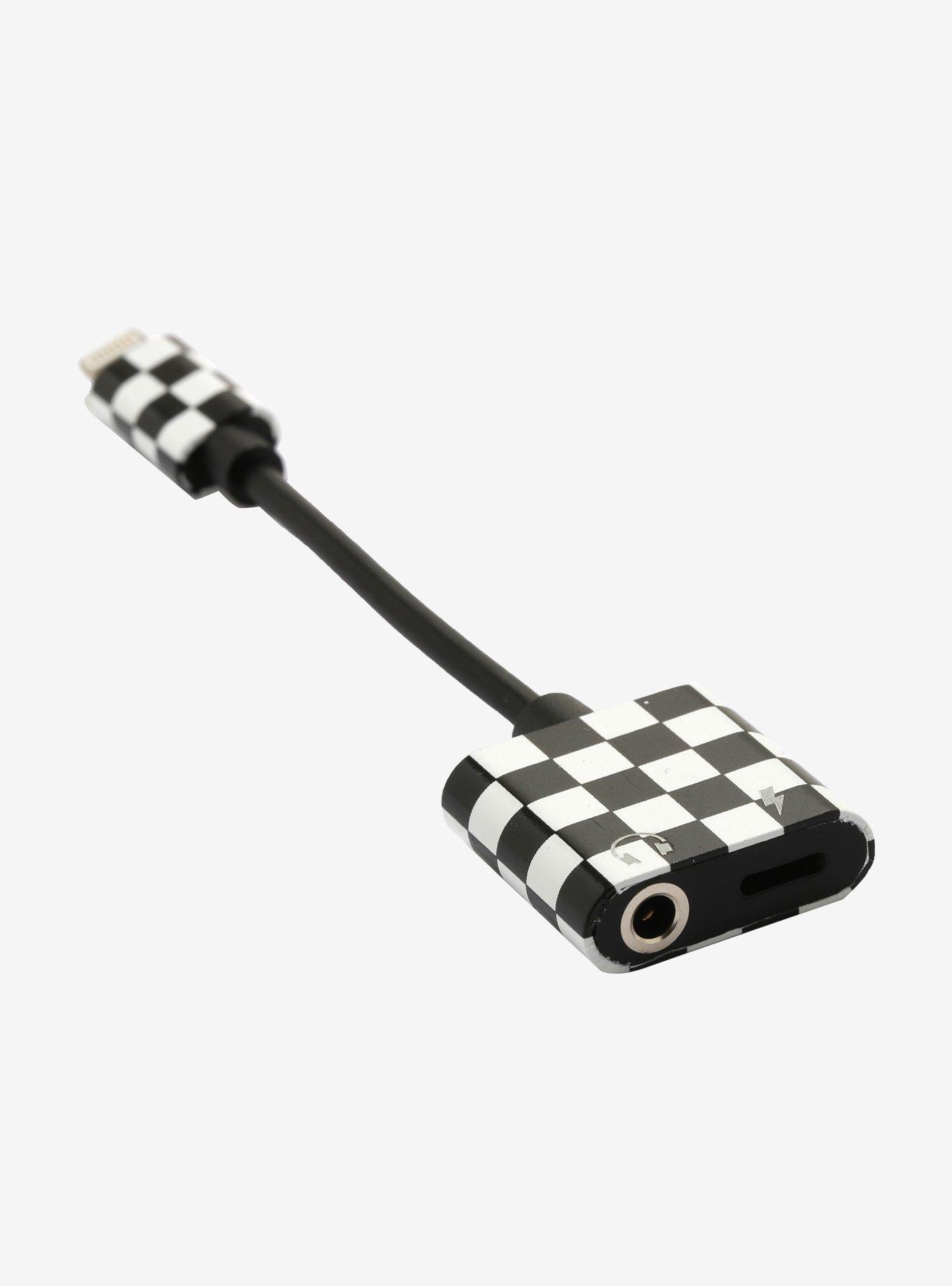 Black & White Checkered Lightning Adapter, , alternate