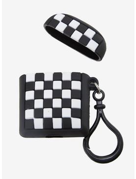 Black & White Checkered Wireless Earbud Case Cover, , hi-res