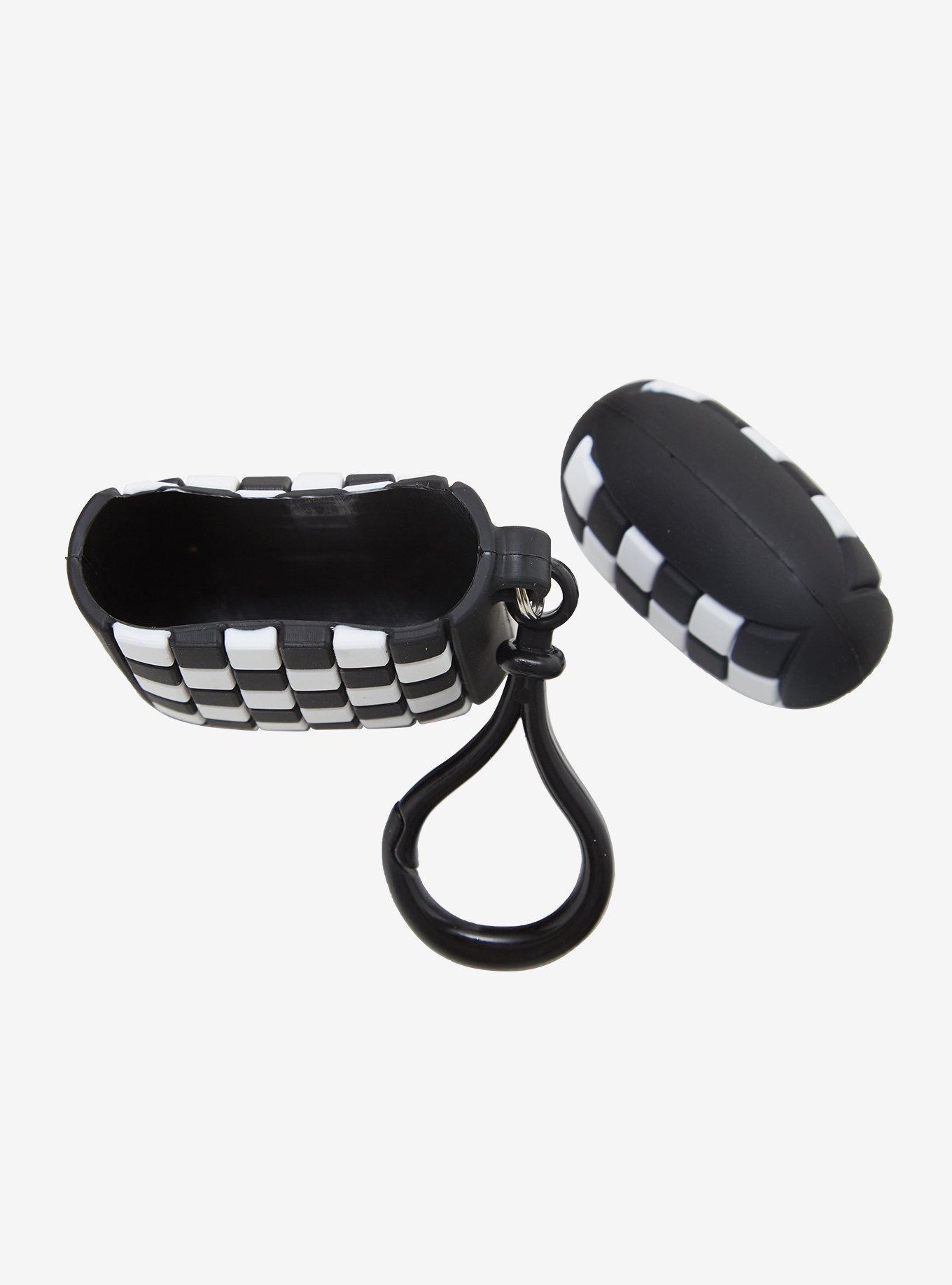 Black & White Checkered Wireless Earbud Case Cover, , alternate