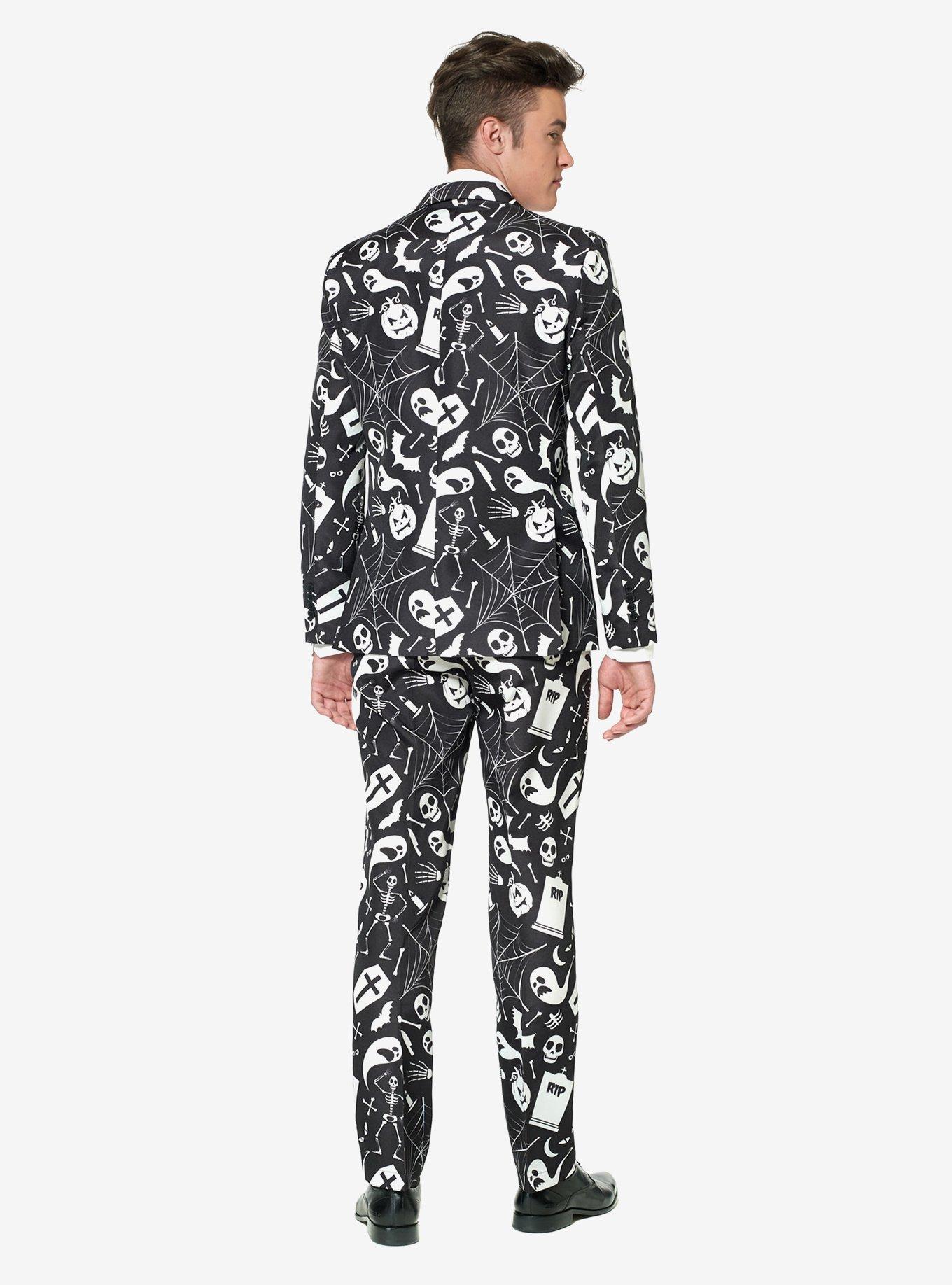 Suitmeister Men's Halloween Black Icons Halloween Suit, , hi-res