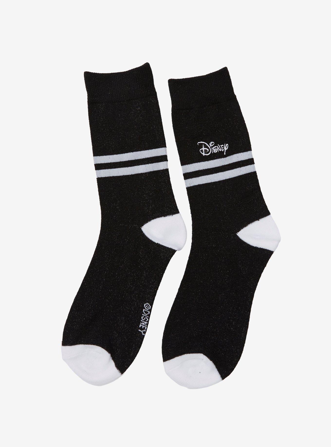 Disney Logo Sparkle Crew Socks, , alternate
