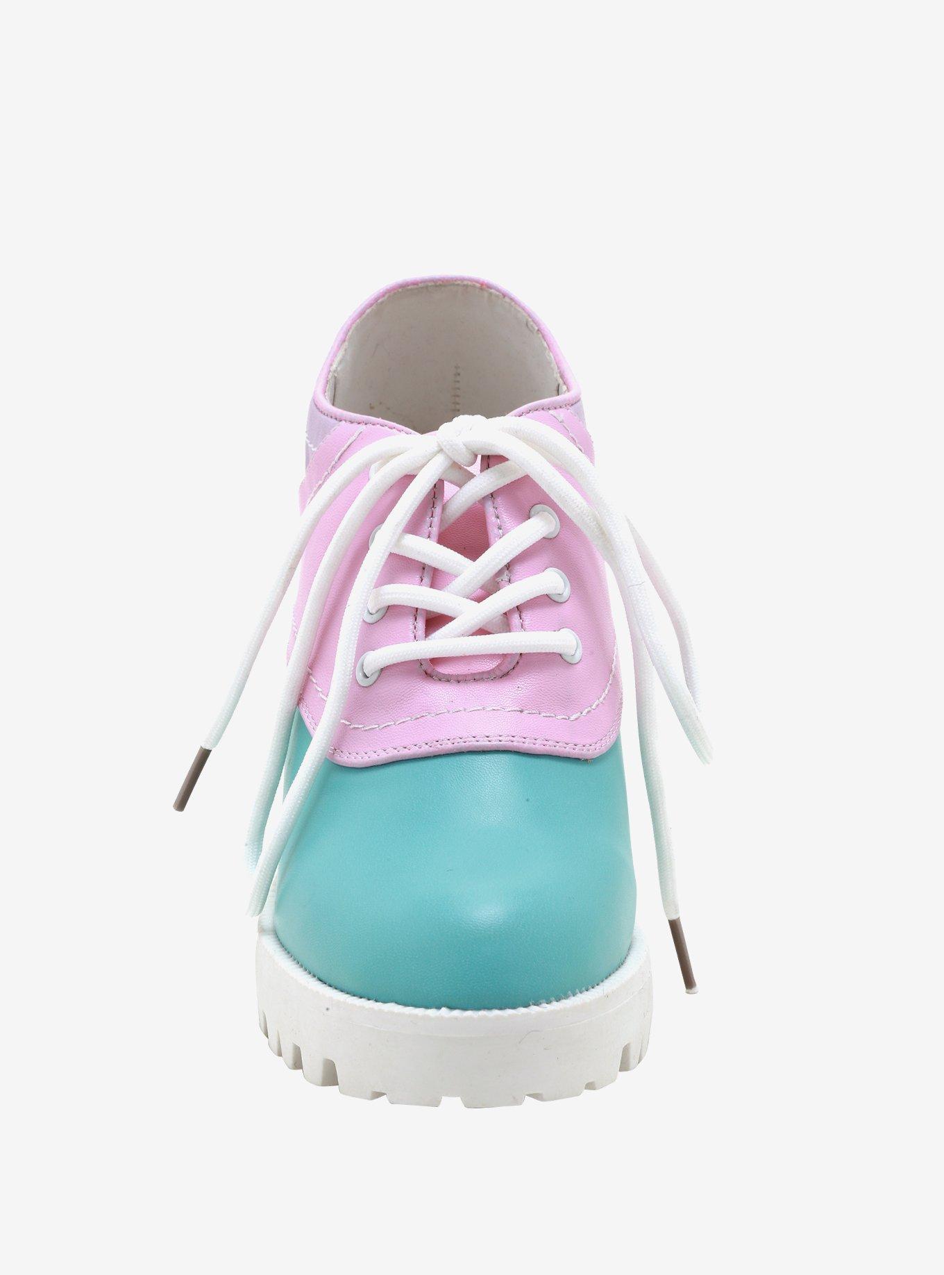 Tricolor Pastel Platform Oxford Heels, MULTI, alternate