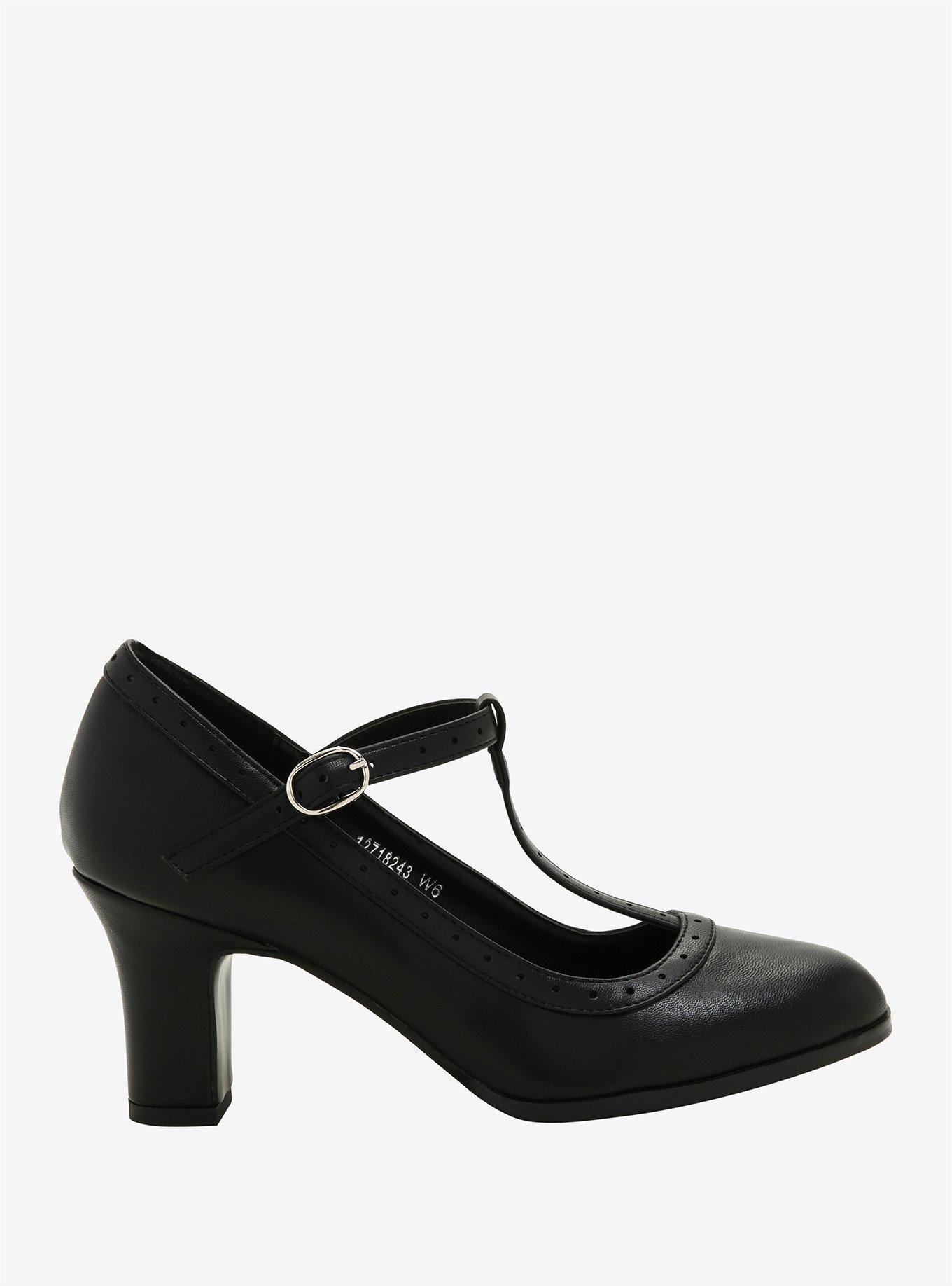 Black T-Strap Heels, MULTI, alternate