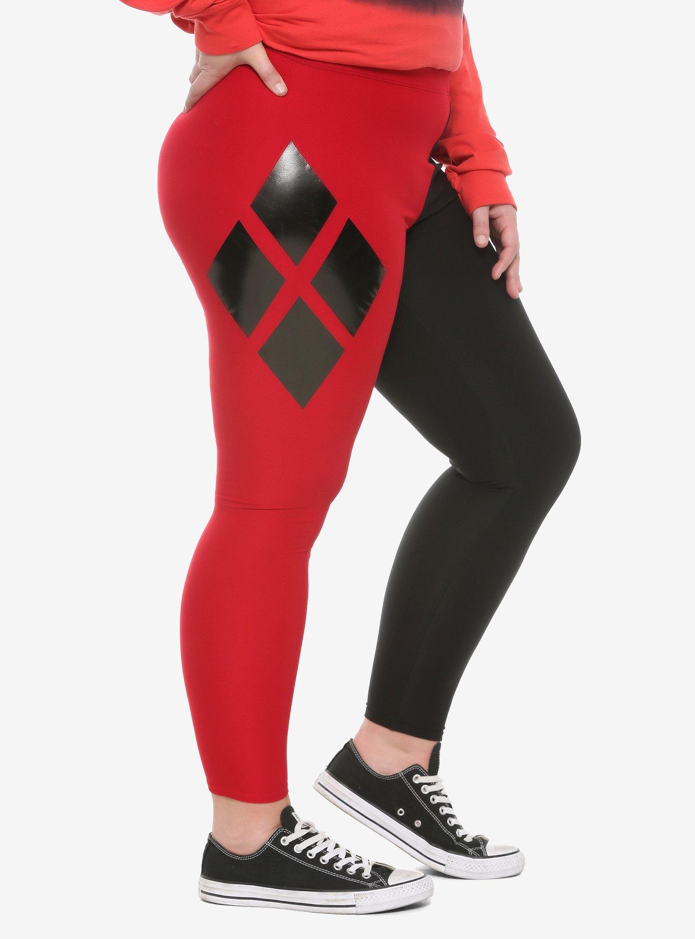 DC Comics Harley Quinn Foil Diamonds Leggings Plus Size, MULTI, alternate