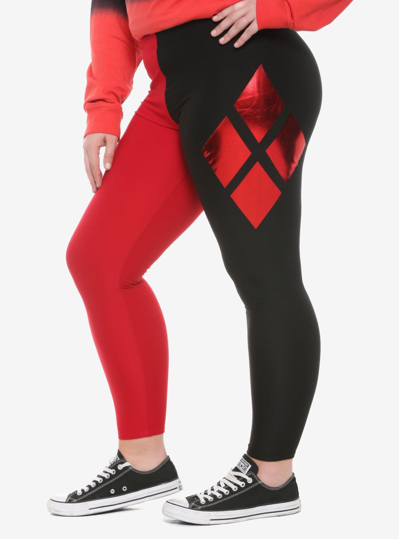 DC Comics Harley Quinn Foil Diamonds Leggings Plus Size, MULTI, alternate