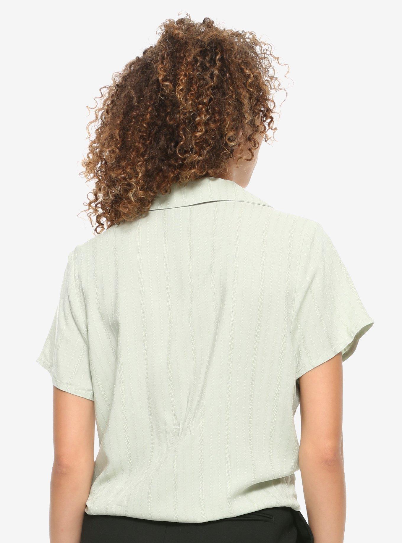 Our Universe Disney The Princess and the Frog Evangeline Women's Woven Tie-Front Button-Up - BoxLunch Exclusive, WHITE, alternate