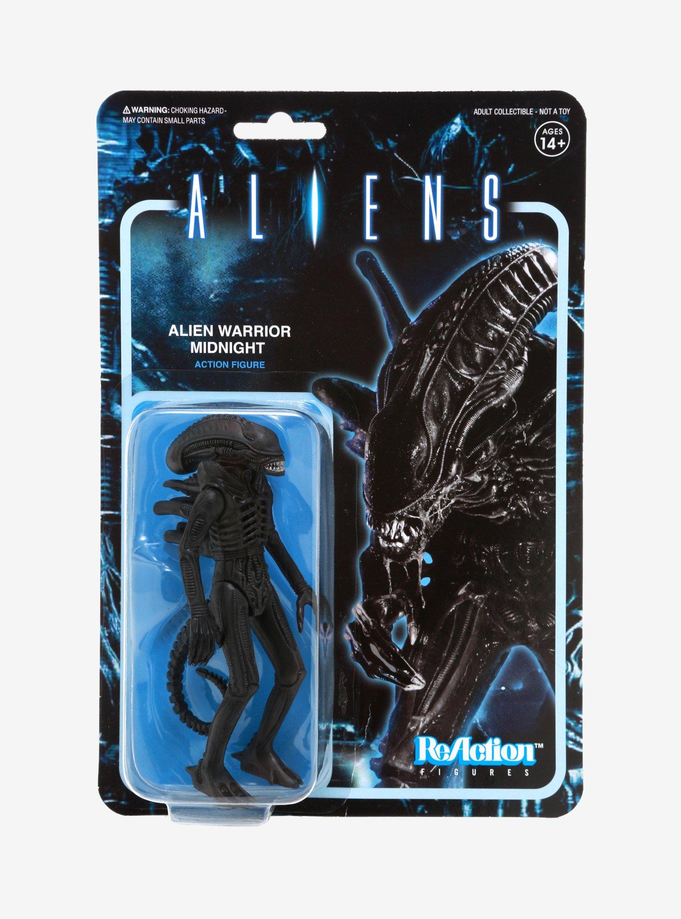Super7 ReAction Aliens Alien Warrior Midnight Collectible Action Figure, , alternate