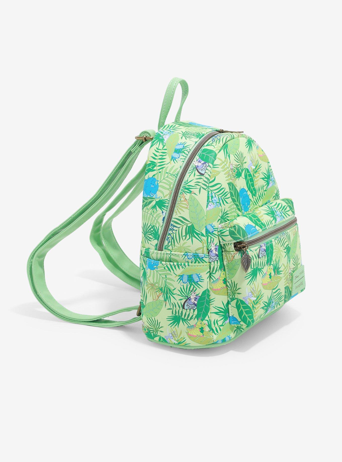 Loungefly Disney Pixar A Bug's Life Leaf Print Mini Backpack, , alternate