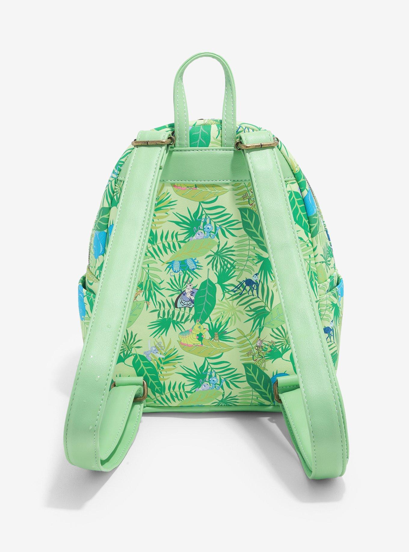 Loungefly Disney Pixar A Bug's Life Leaf Print Mini Backpack, , alternate