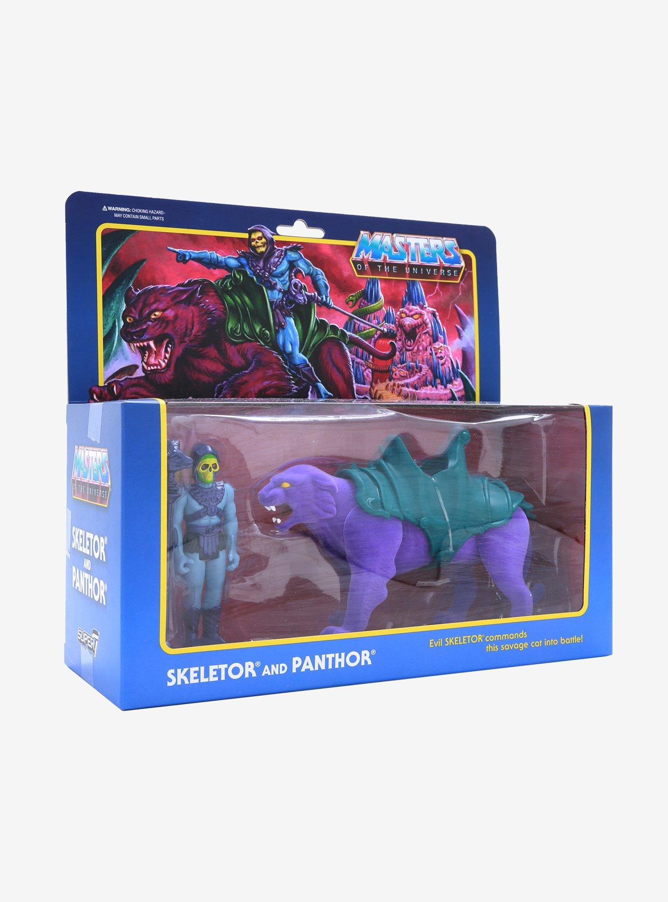 Super7 ReAction Masters Of The Universe Skeletor And Panthor Collectible Action Figure Set, , alternate