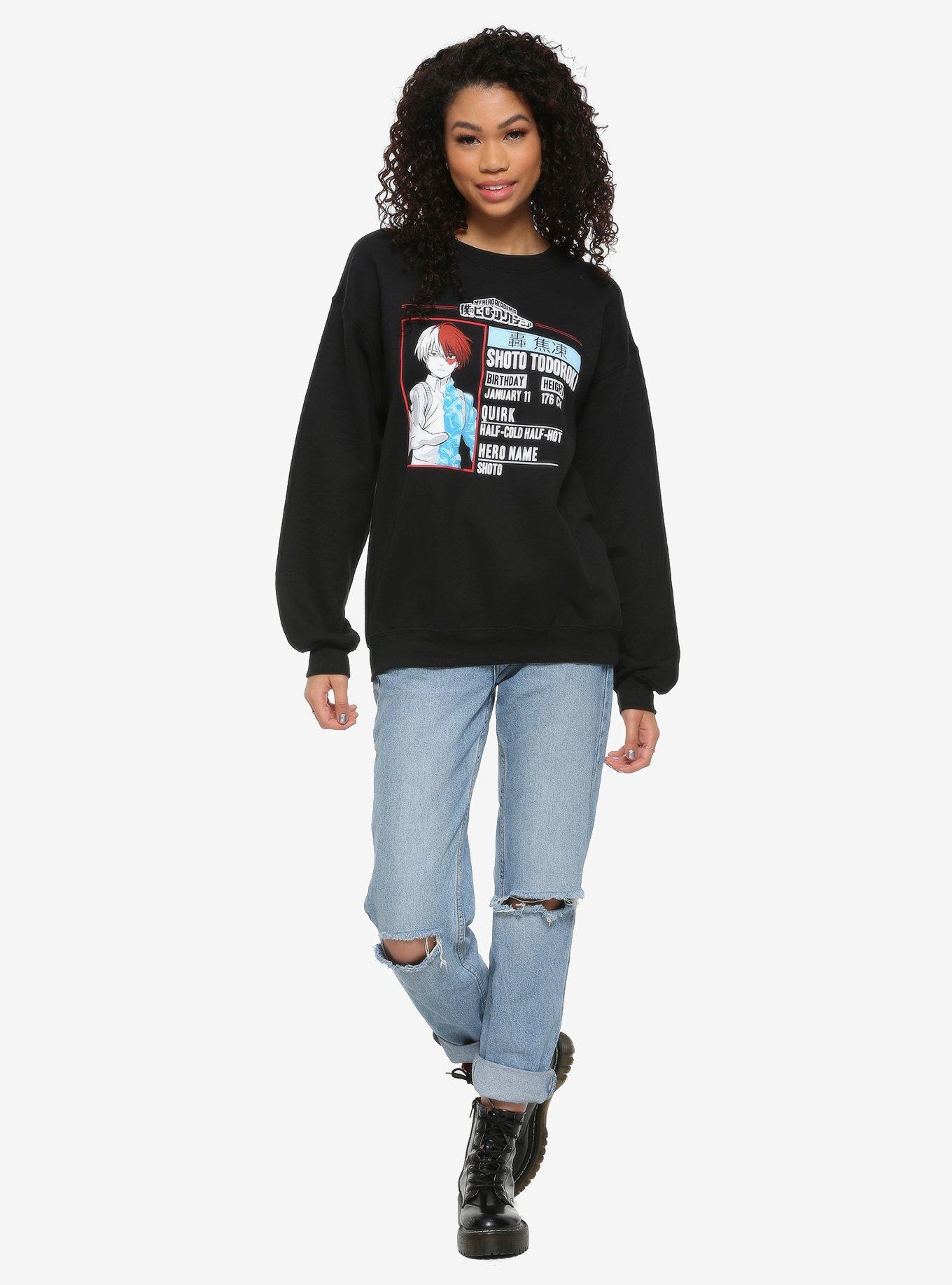 My Hero Academia Shoto Todoroki Info Girls Sweatshirt, MULTI, alternate