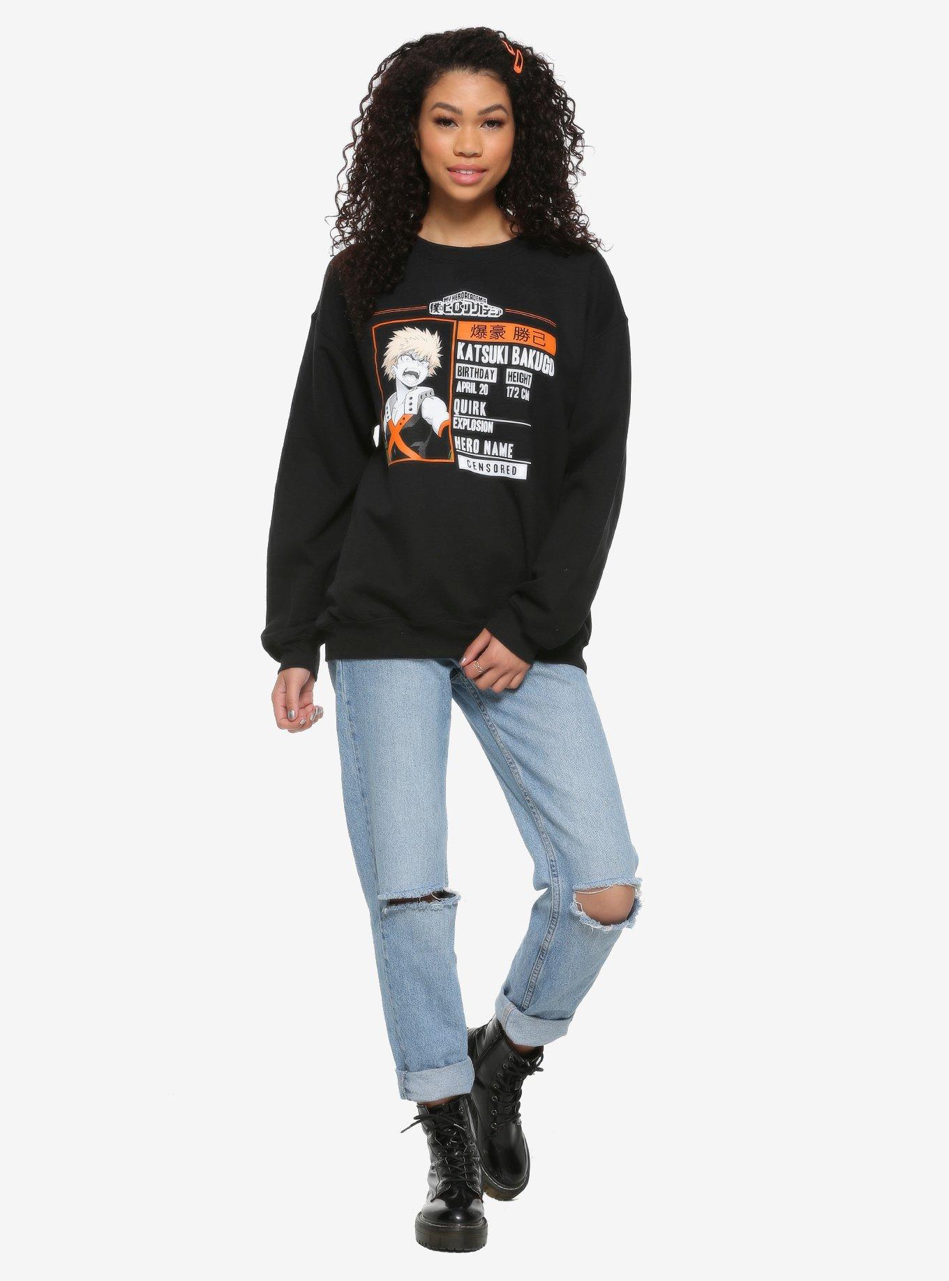 My Hero Academia Katsuki Bakugo Info Girls Sweatshirt, MULTI, alternate