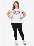 DC Comics Wonder Woman Floral Logo Girls Ringer T-Shirt Plus Size, MULTI, alternate
