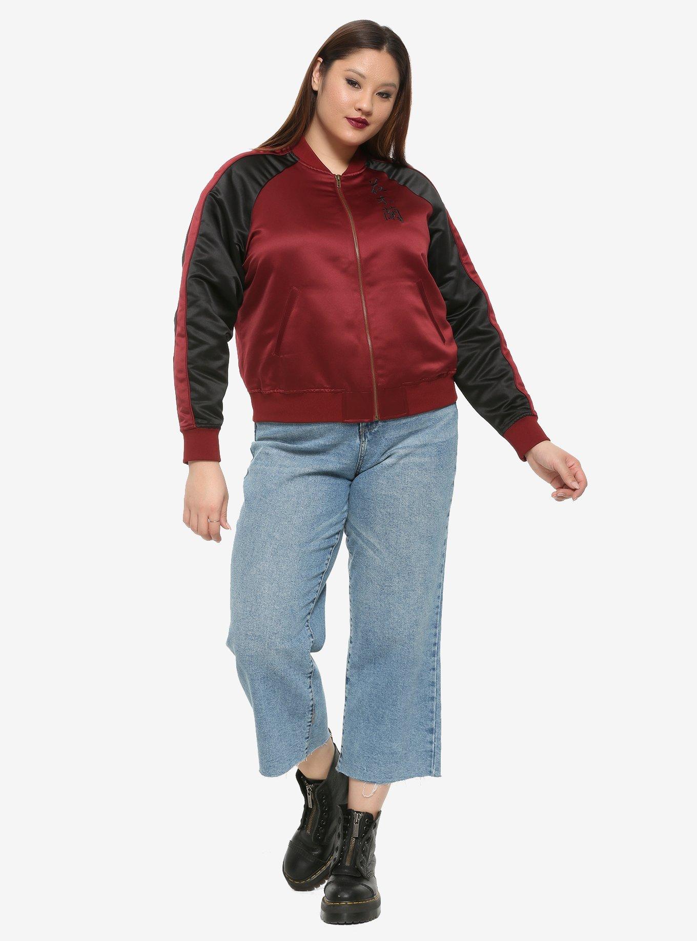 Her Universe Disney Mulan Phoenix Satin Bomber Jacket Plus Size, MULTI, alternate