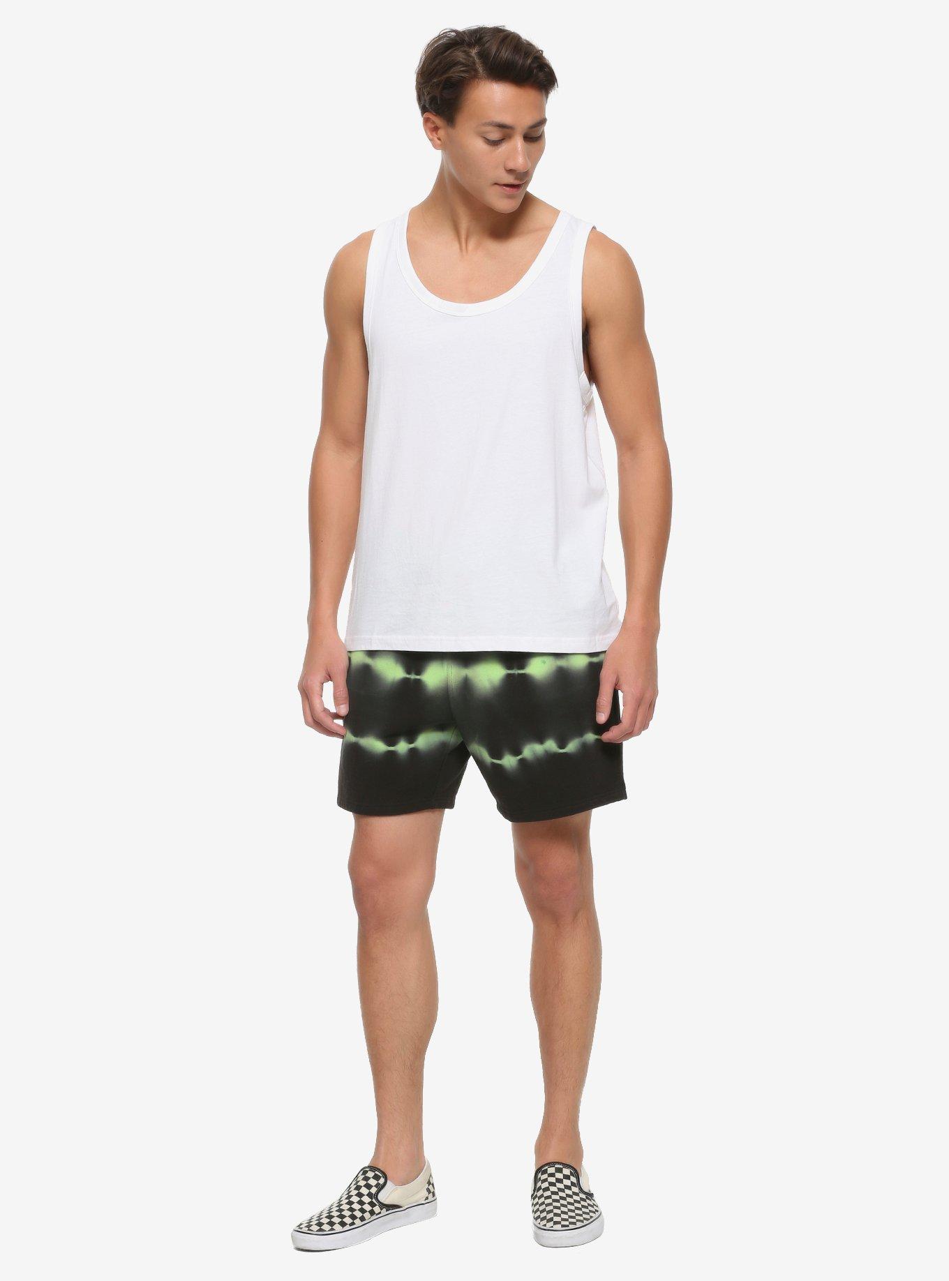 Green & Black Tie-Dye Jogger Shorts, TIE DYE, alternate