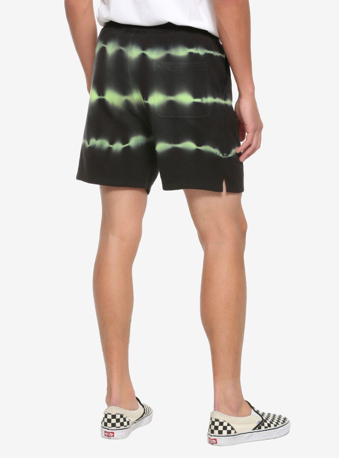 Green & Black Tie-Dye Jogger Shorts, TIE DYE, alternate