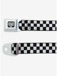 Buckle-Down Black And Silver Checkered Seatbelt Belt, , alternate