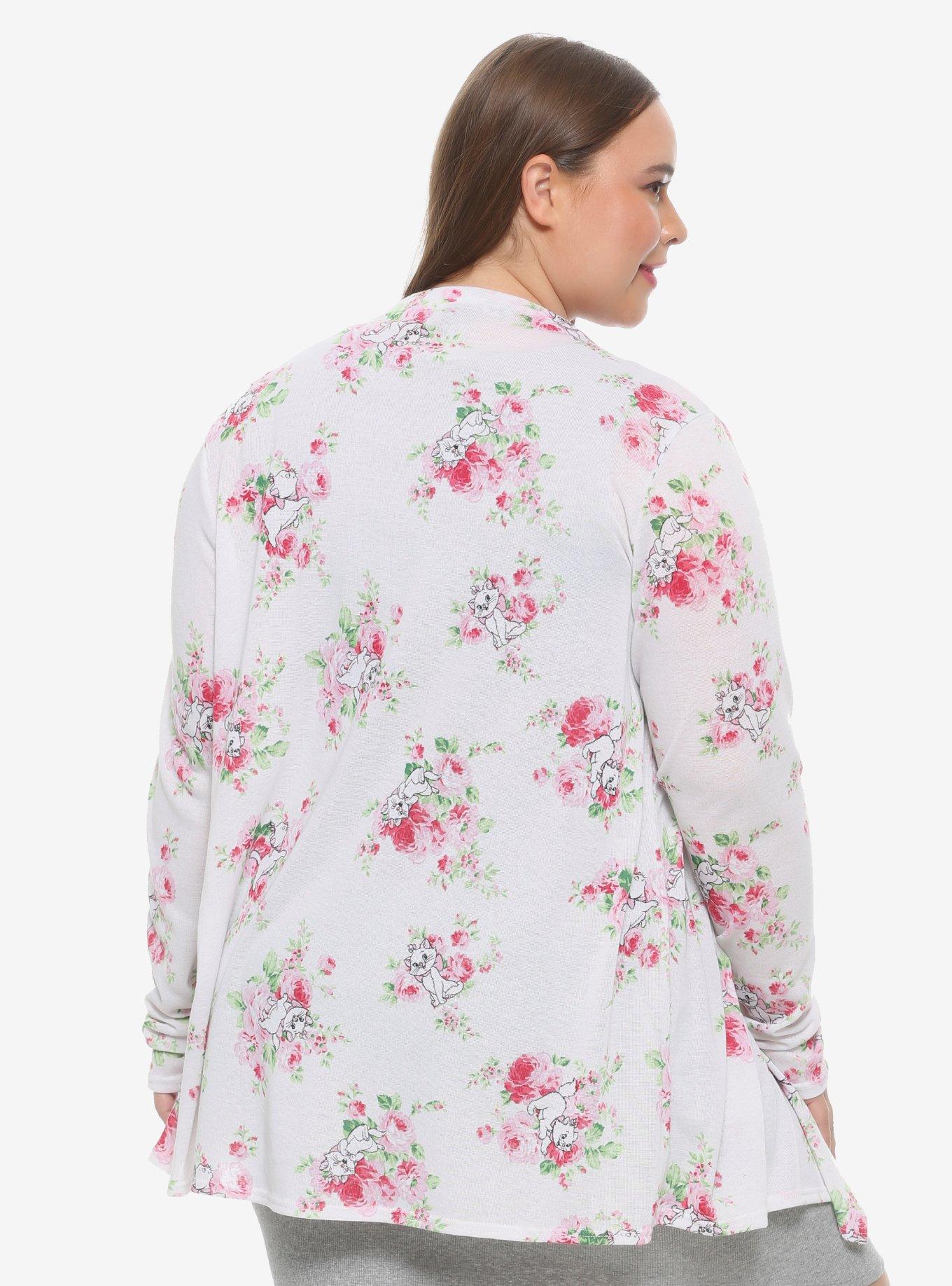 Disney Aristocats Marie Floral Flyaway Cardigan Plus Size, MULTI, alternate