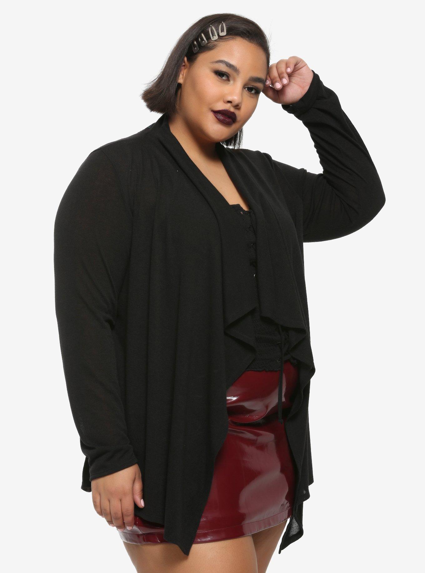 Disney Beauty And The Beast Chiffon Back Flyaway Cardigan Plus Size, MULTI, alternate