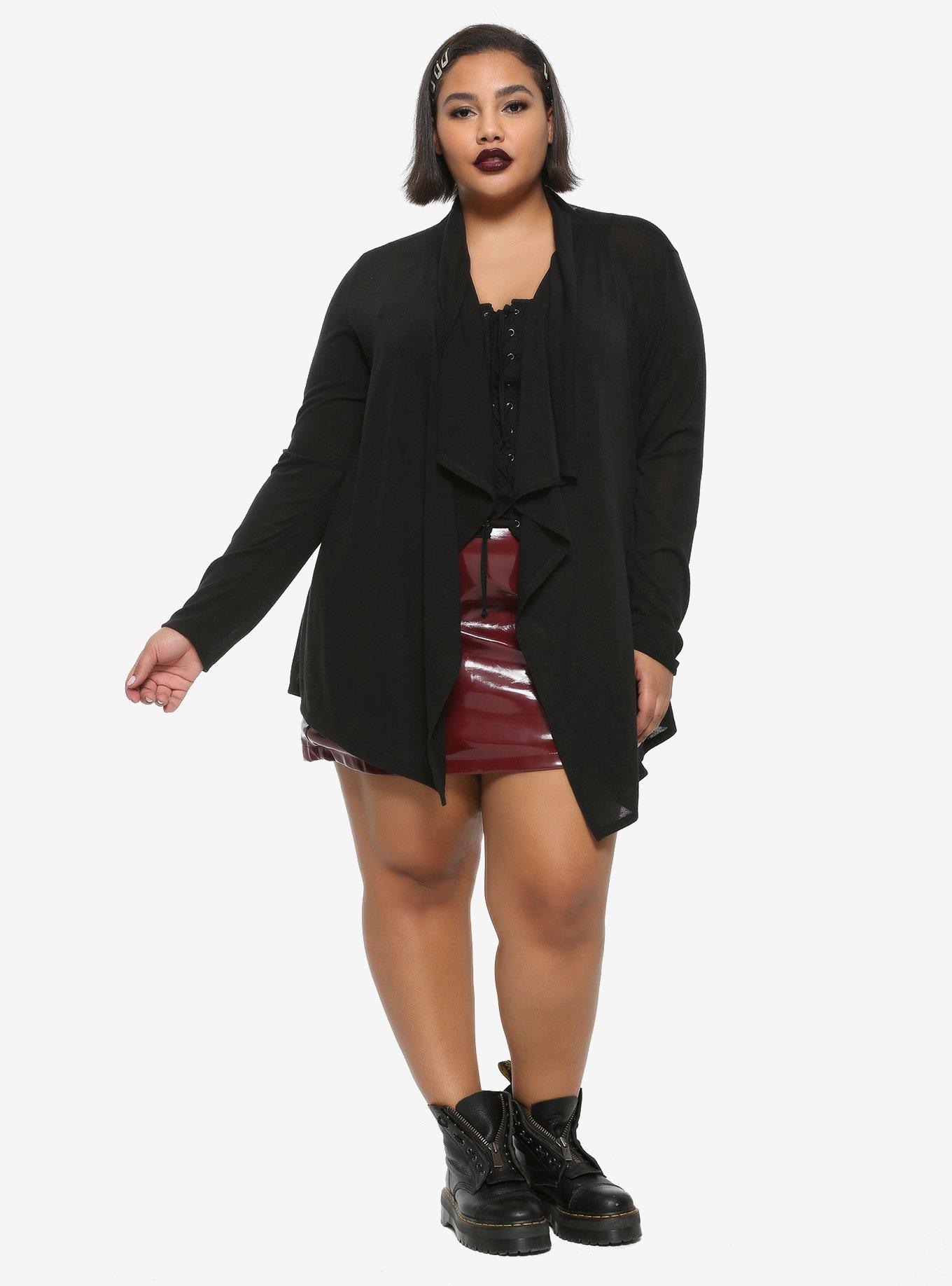 Disney Beauty And The Beast Chiffon Back Flyaway Cardigan Plus Size, MULTI, alternate