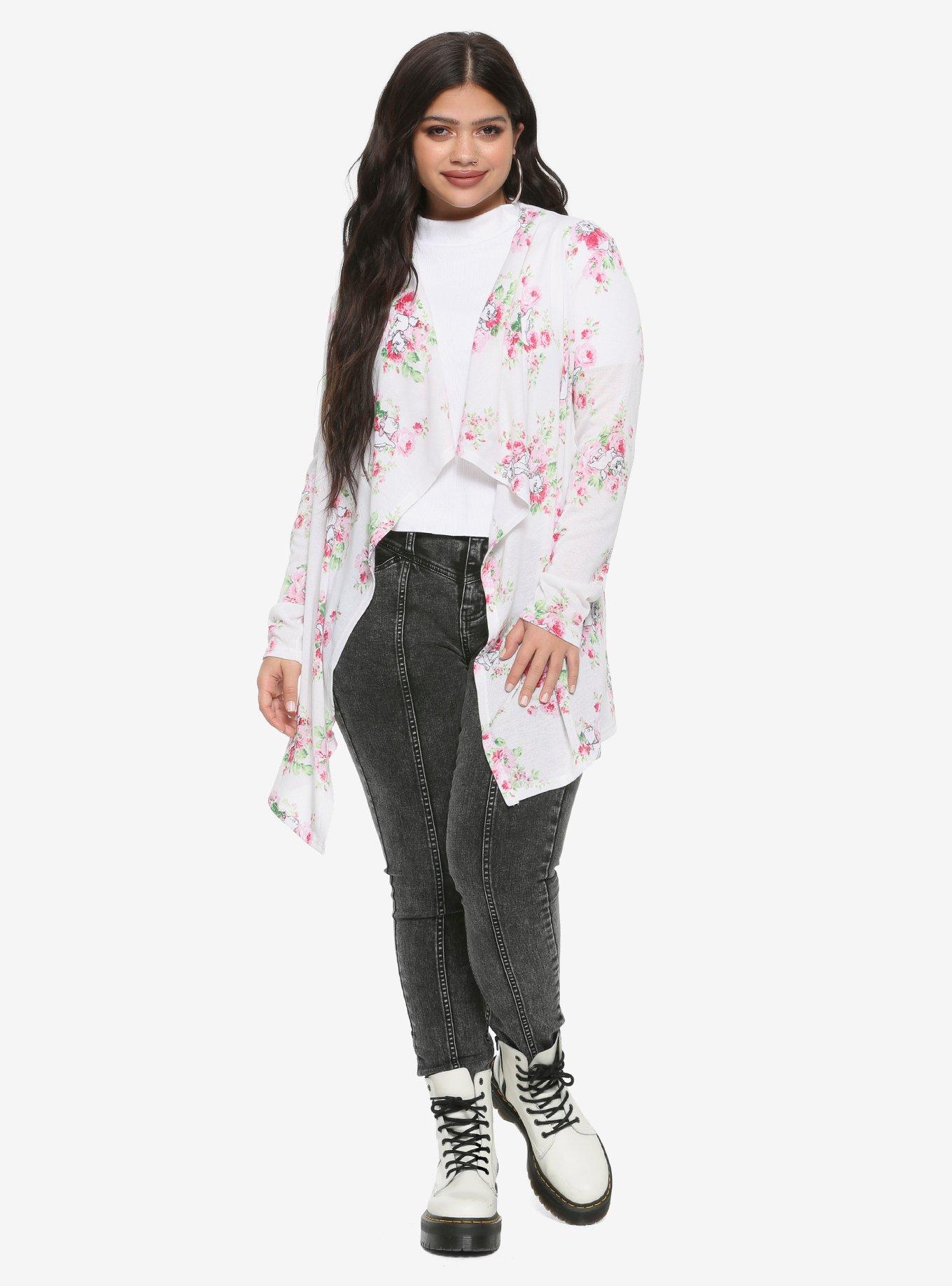 Disney Aristocats Marie Floral Girls Flyaway Cardigan, MULTI, alternate