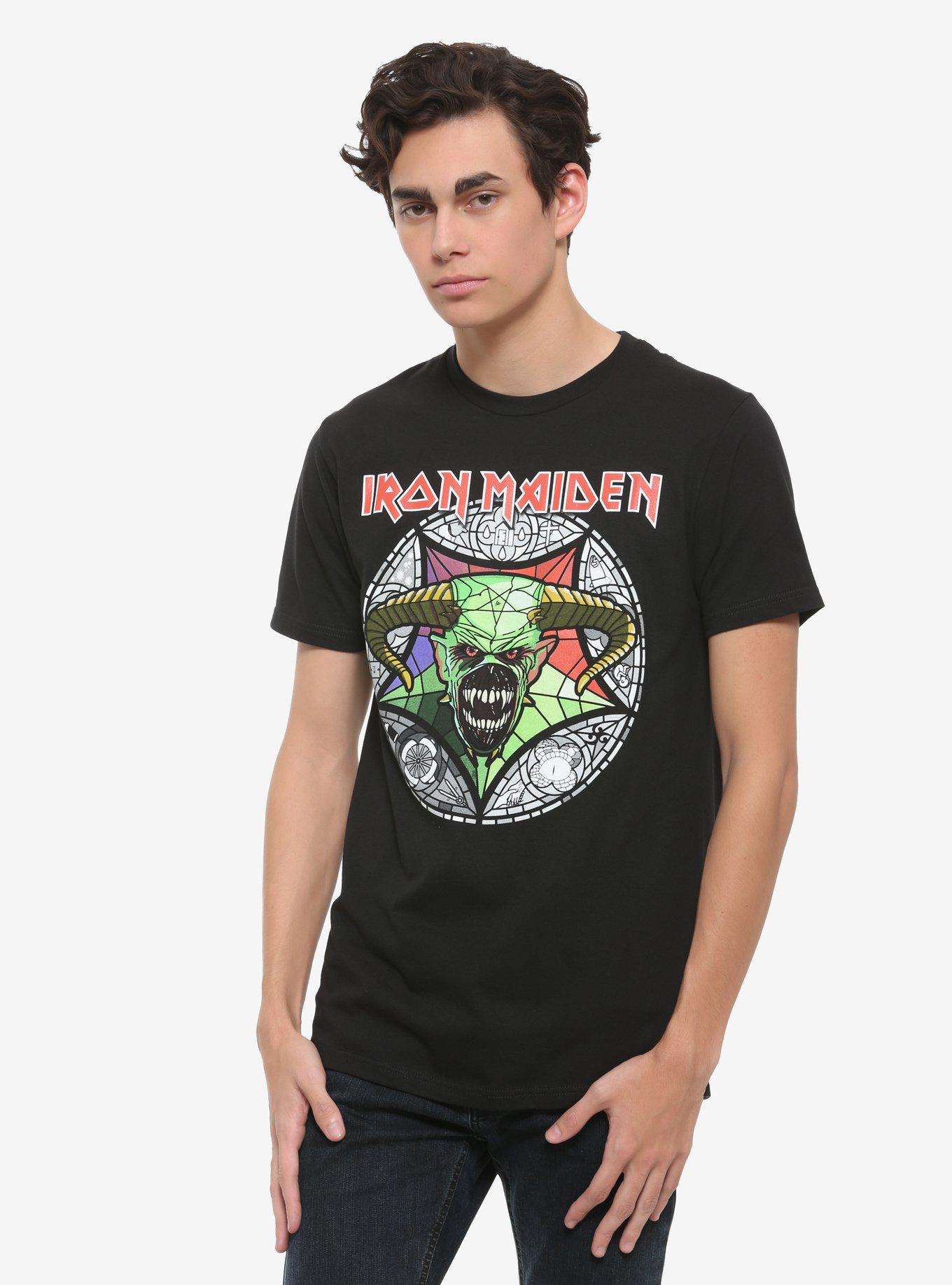 Iron Maiden Legacy Of The Beast Stained Glass T-Shirt, BLACK, alternate