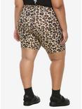 Leopard Girls Bike Shorts Plus Size, LEOPARD, alternate