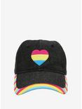 Pansexual Pride Flag Heart Dad Cap, , alternate
