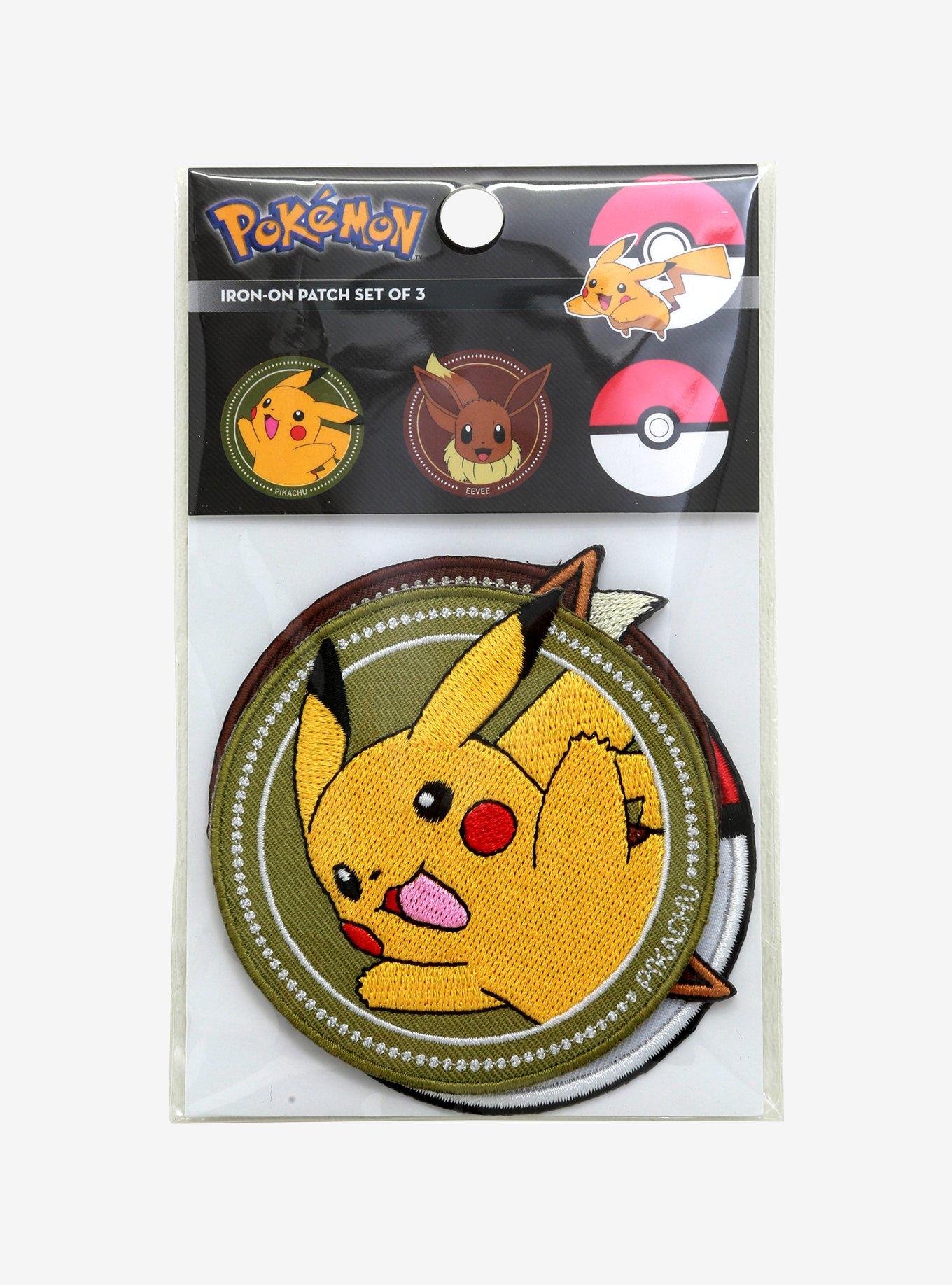 Pokemon Pikachu Eevee Poke Ball Patch Set