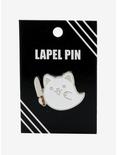 Ghost Cat With Knife Enamel Pin, , alternate