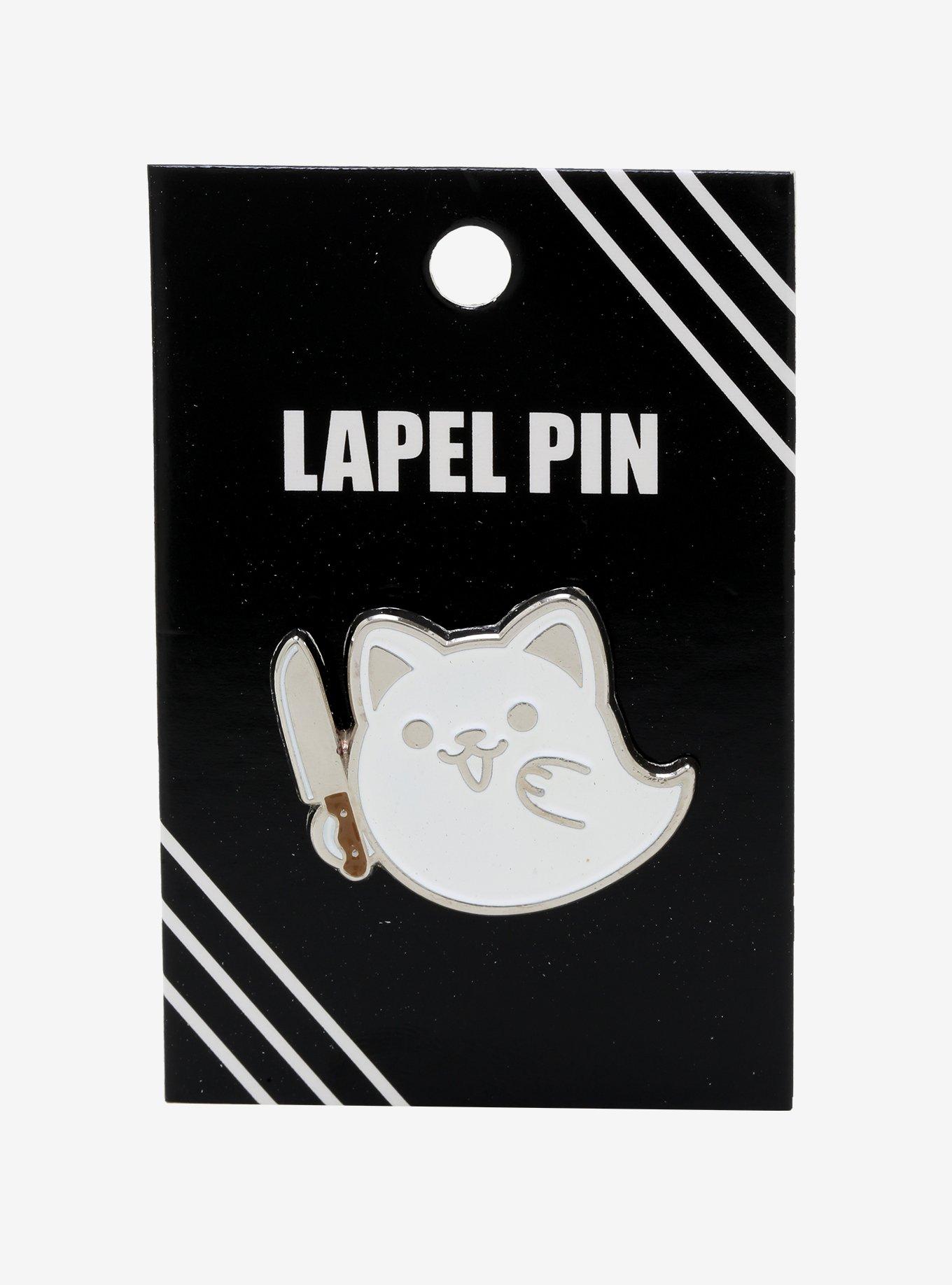 Ghost Cat With Knife Enamel Pin | Hot Topic