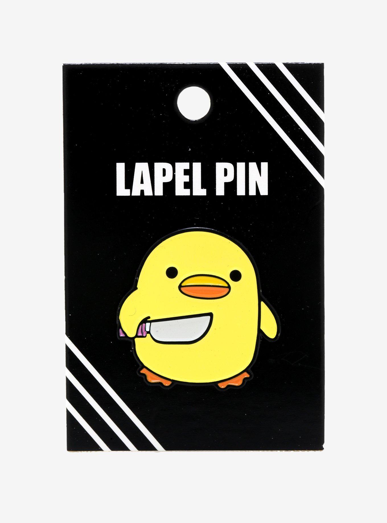 Duck With Knife Enamel Pin, , alternate