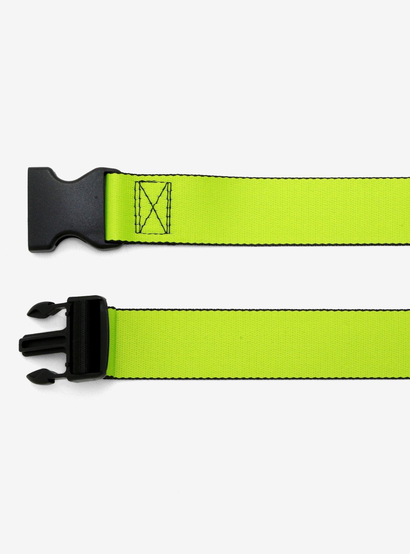 Neon Green & Black Buckle Belt, , alternate