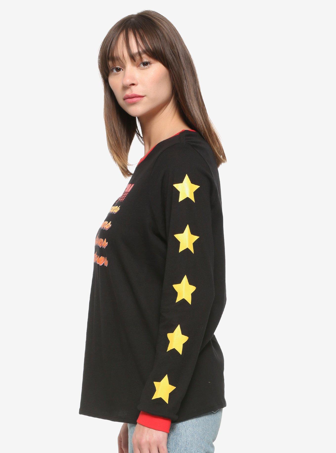 Our Universe DC Comics Birds of Prey Gotham Flamethrowers Women's Long Sleeve T-Shirt, BLACK, alternate