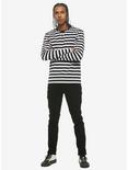 Black & White Striped Long-Sleeve T-Shirt, STRIPE - WHITE, alternate