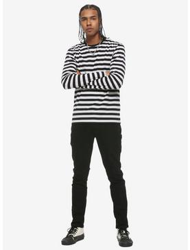 Black & White Striped Long-Sleeve T-Shirt, , hi-res