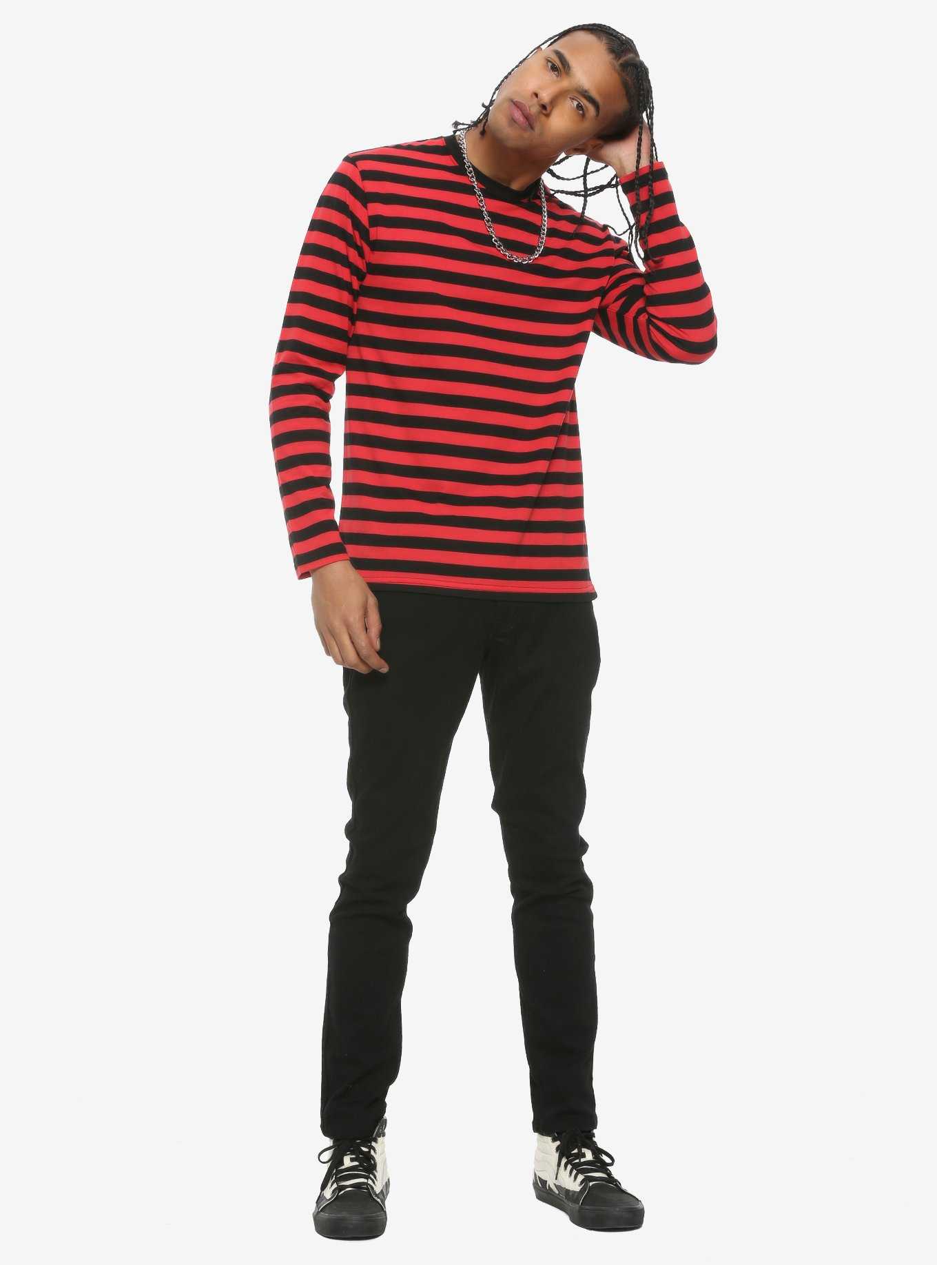 Red & Black Stripe Long-Sleeve T-Shirt, , hi-res