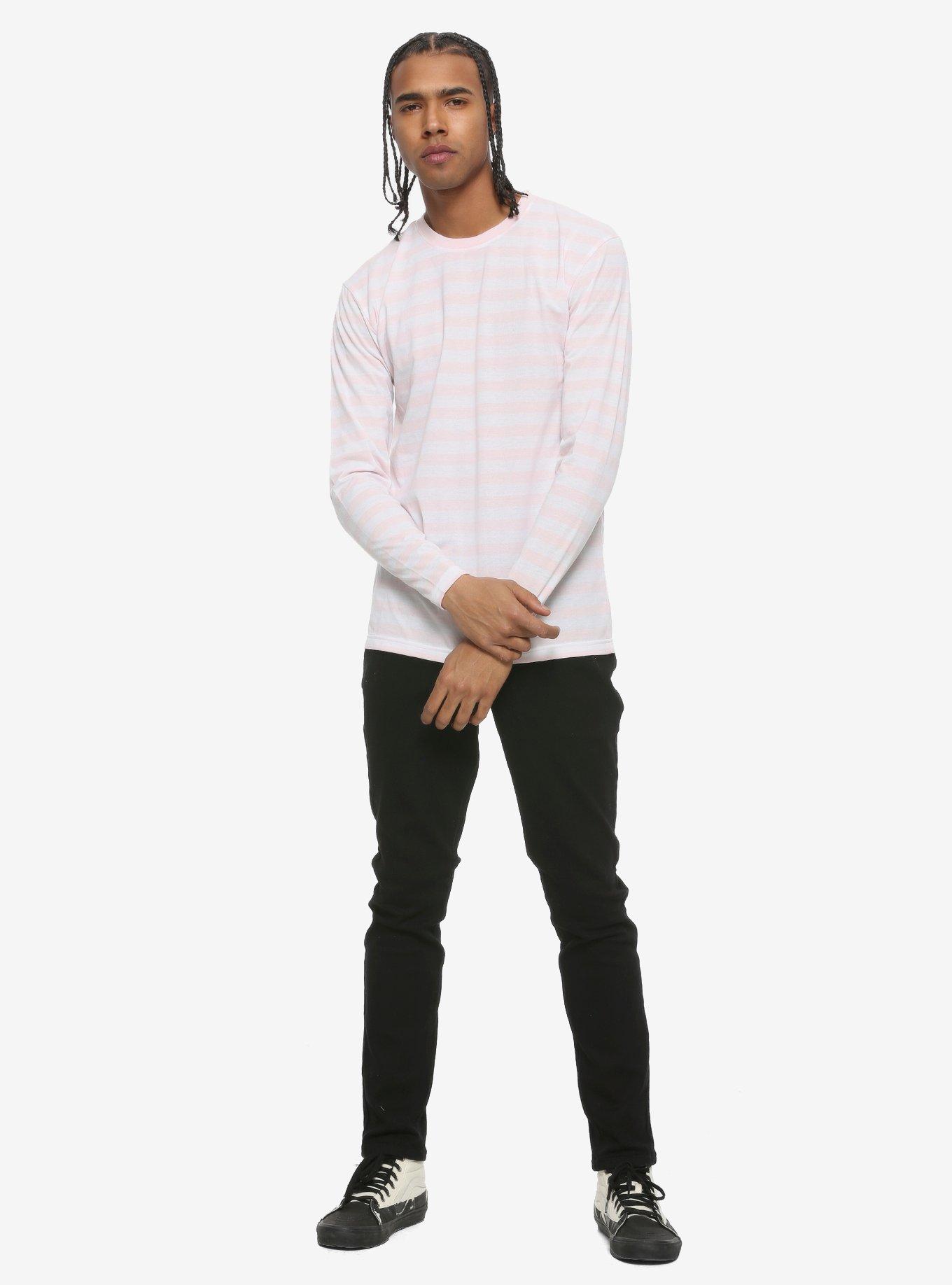 Pin & White Striped Long-Sleeve T-Shirt, PINK, alternate