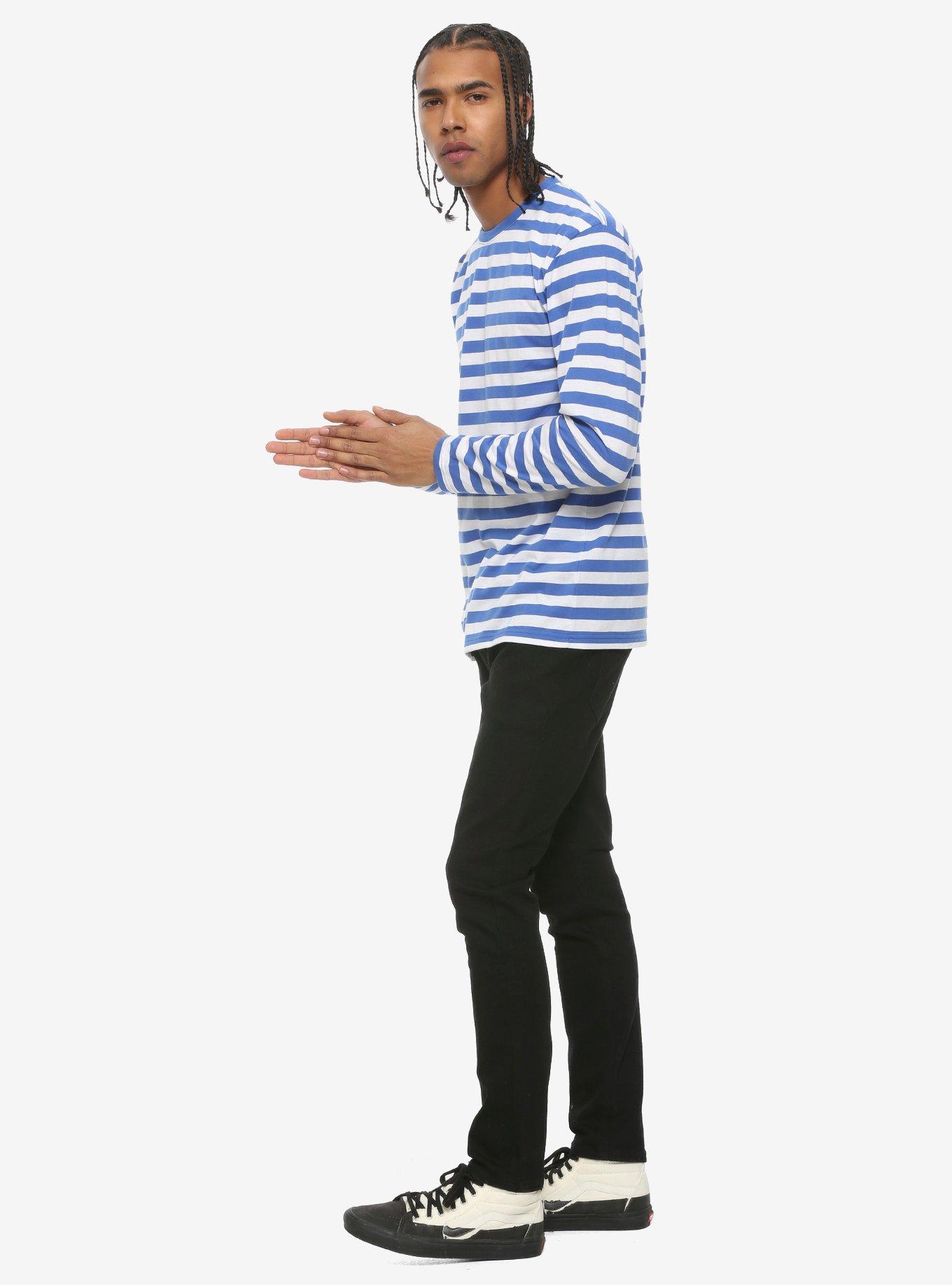 Blue & White Striped Long-Sleeve T-Shirt, BLUE, alternate