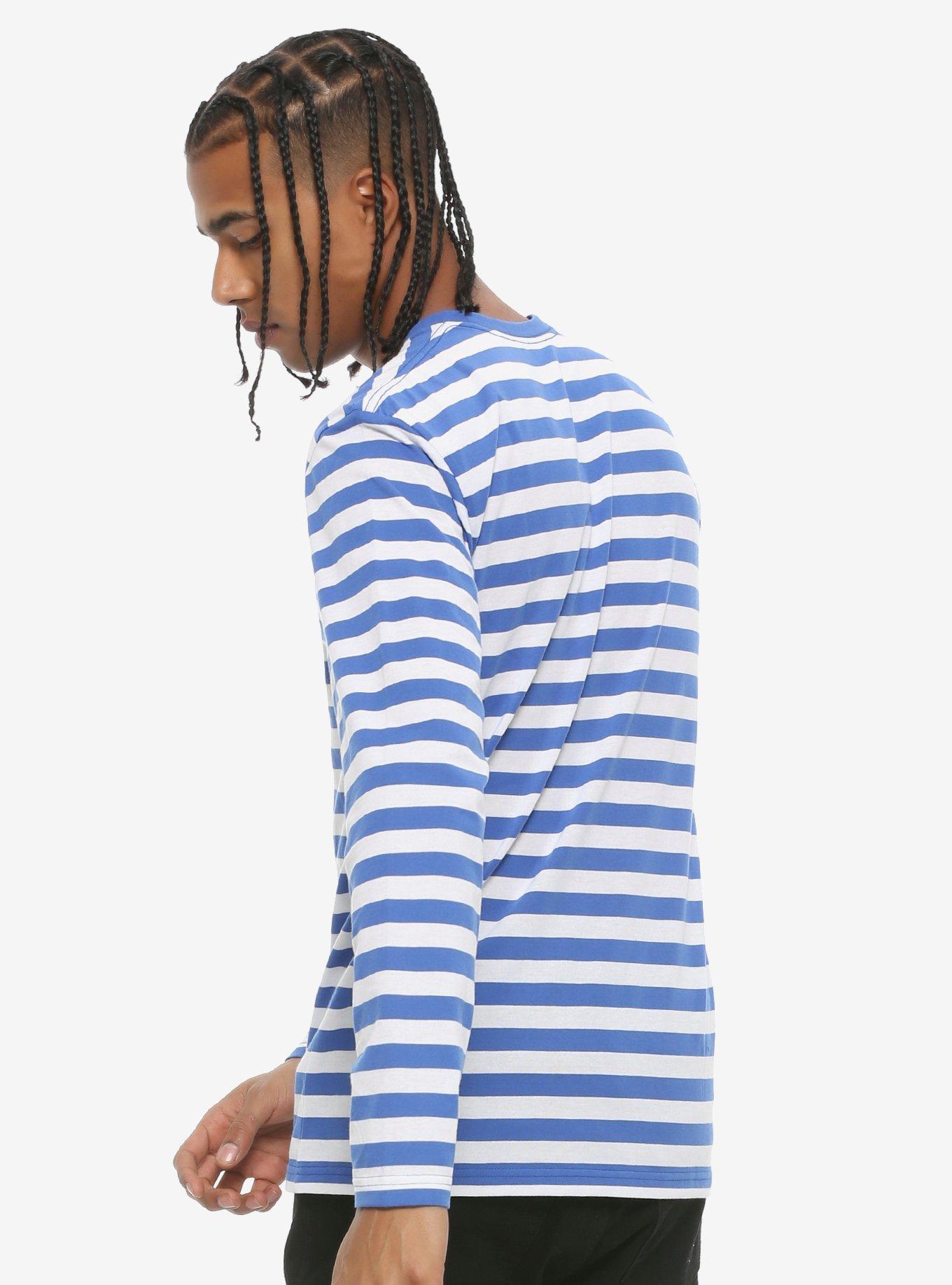 Blue & White Striped Long-Sleeve T-Shirt, BLUE, alternate