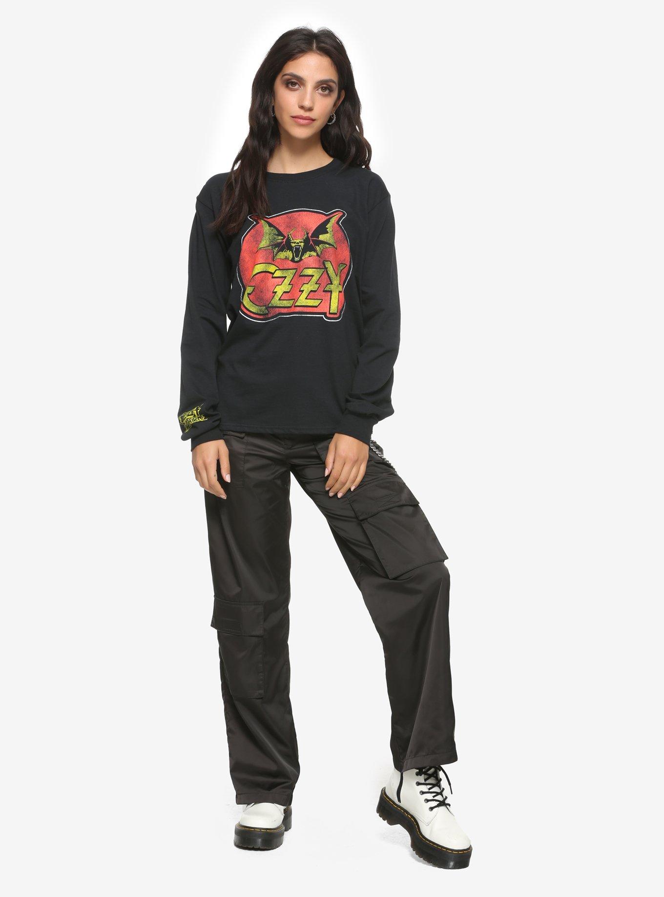 Ozzy Osbourne Bat Logo Girls Long-Sleeve T-Shirt, BLACK, alternate