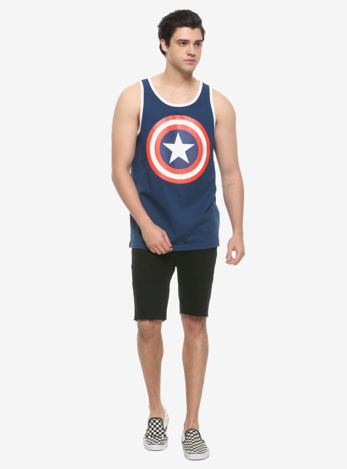Marvel Captain American Shield Tank Top, BLUE, alternate