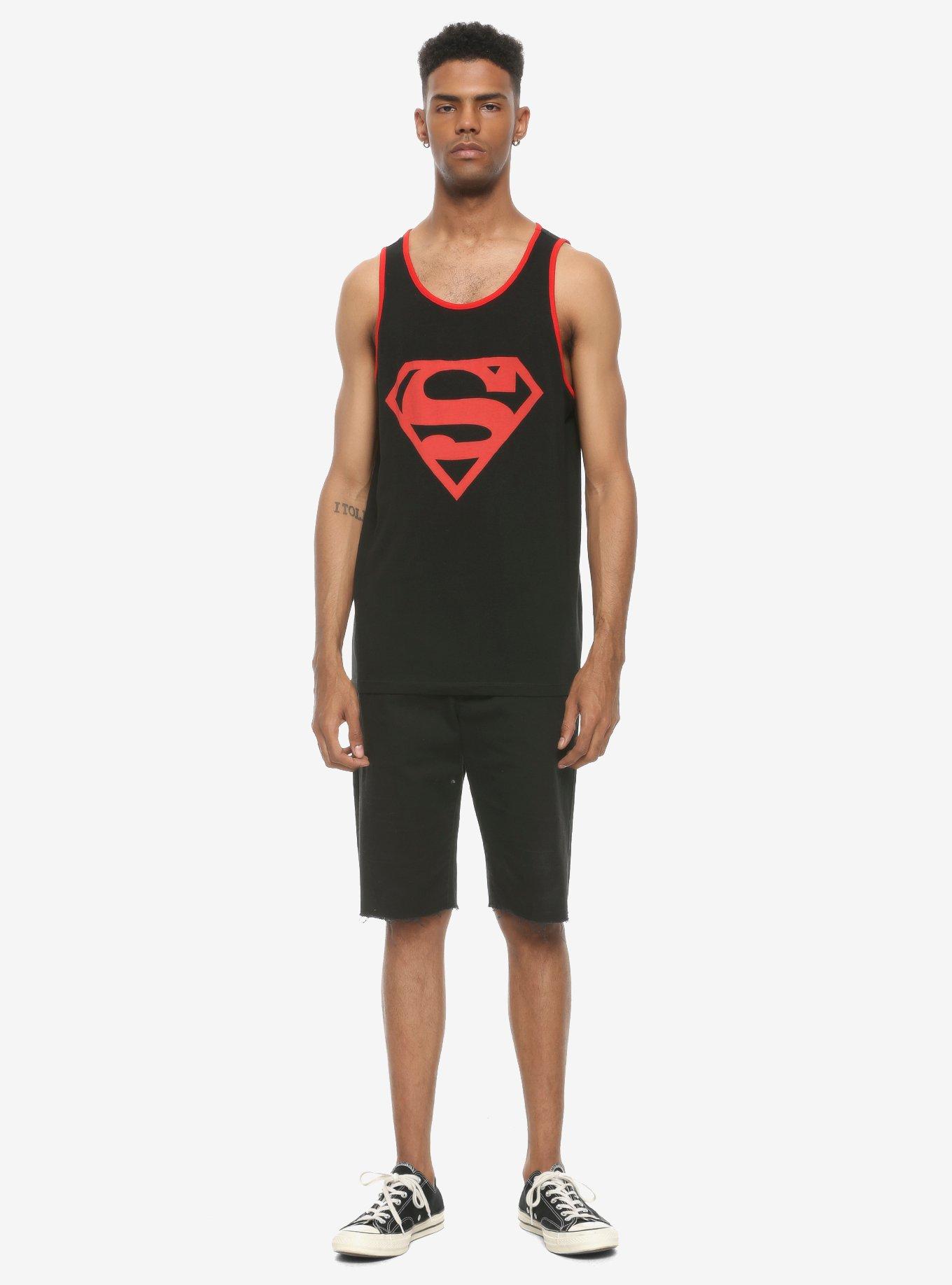 DC Comics Superboy Logo Tank Top, BLACK, alternate