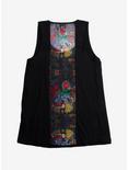 Disney Beauty And The Beast Stained Glass Rose Chiffon Back Girls Tank Top Plus Size, MULTI, alternate