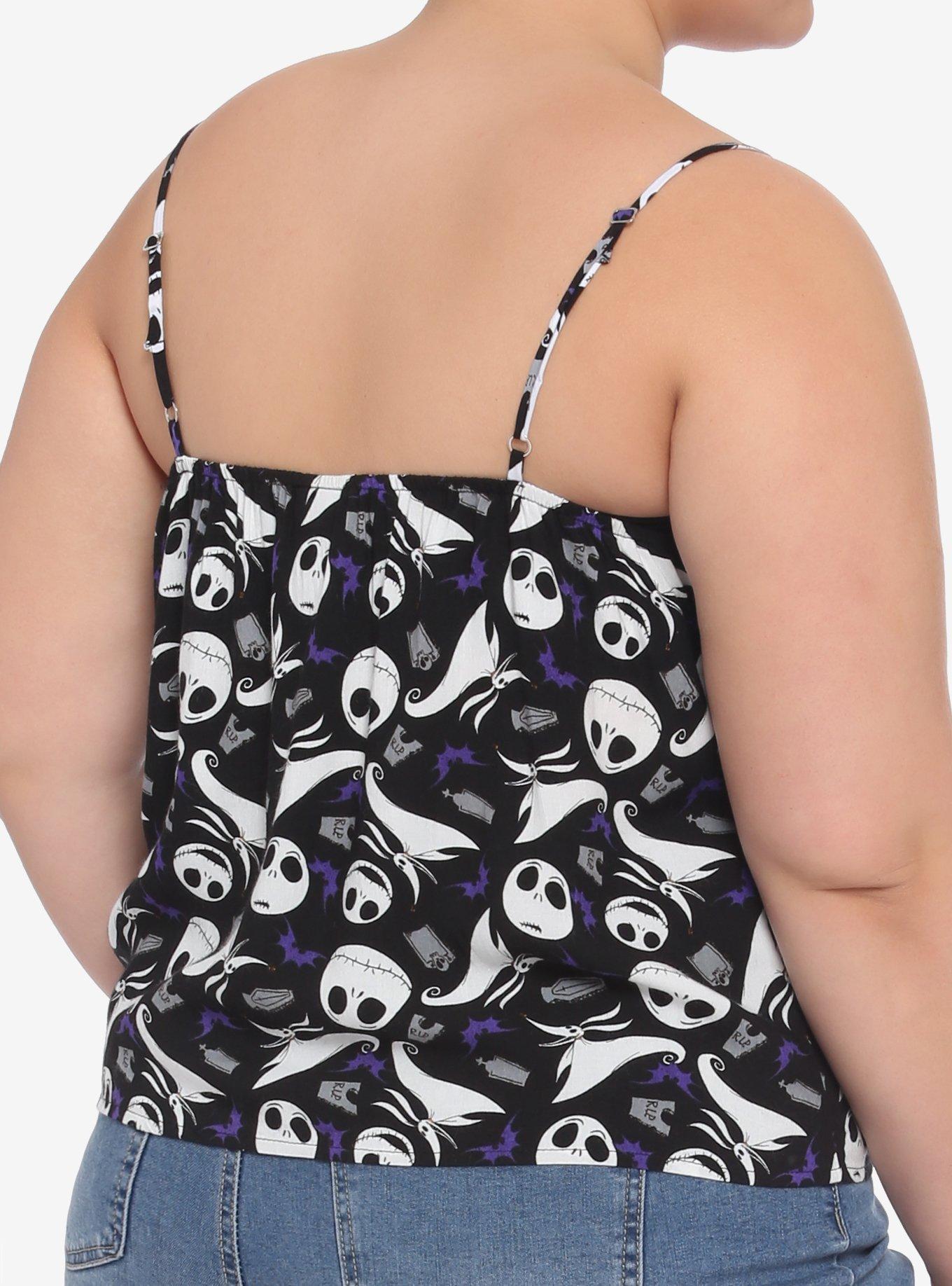 The Nightmare Before Christmas Jack & Zero Tie-Front Girls Woven Tank Top Plus Size, MULTI, alternate