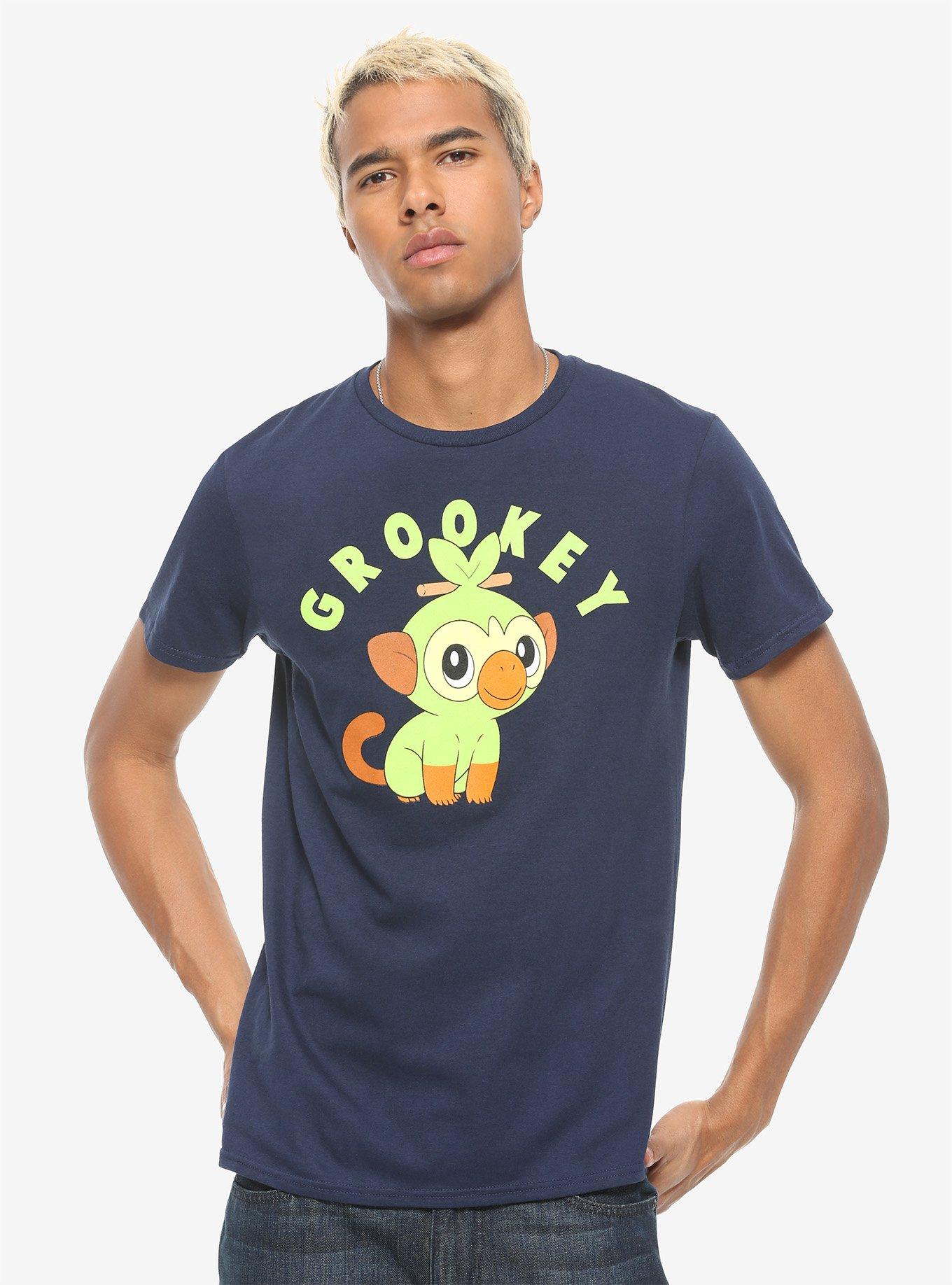 Pokemon Sword And Shield Grookey T-Shirt, NAVY, alternate
